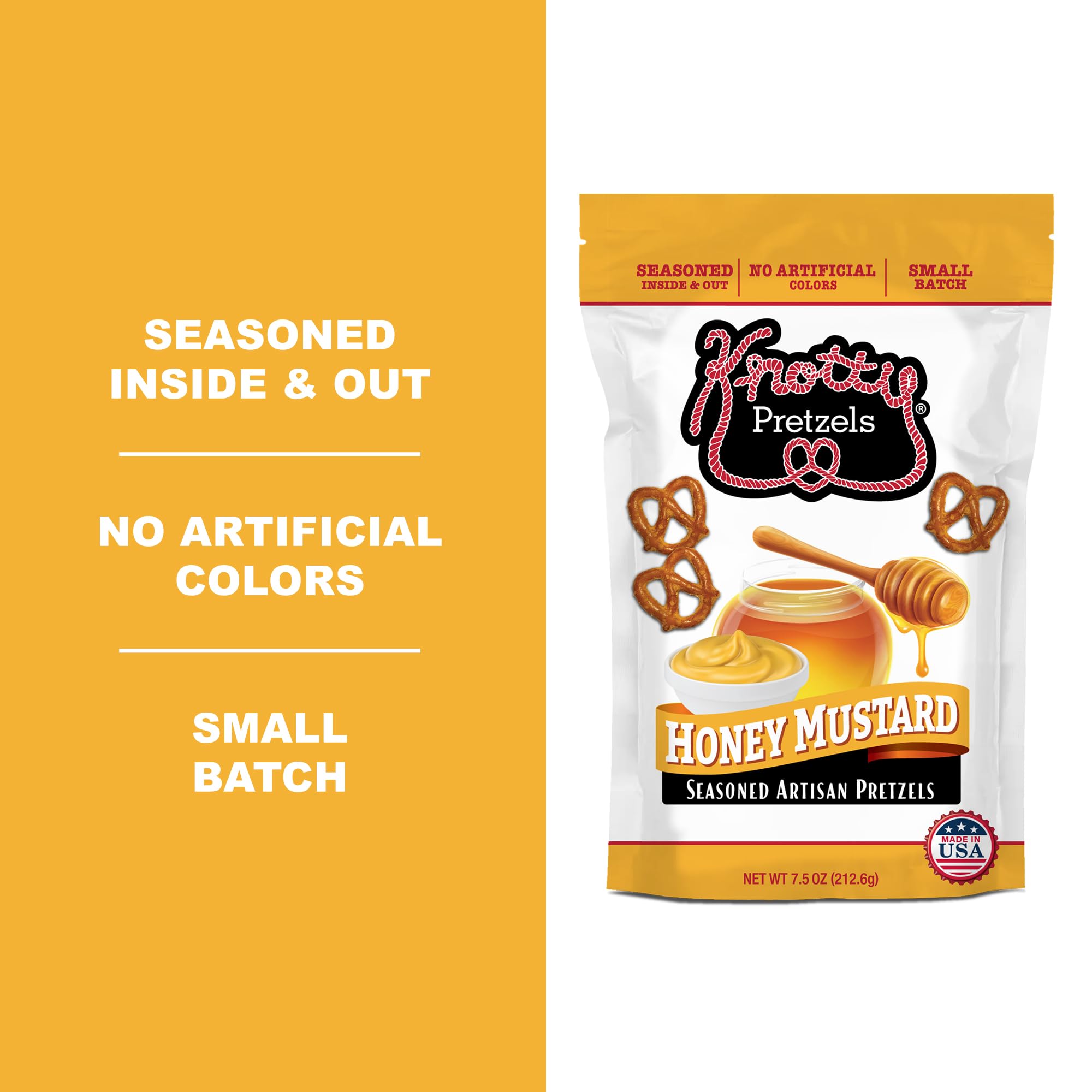 Knotty Pretzels resealable zipper detail preserving crunch and freshness