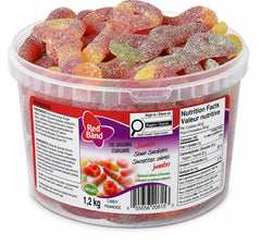 Koala front tub showing 1.2 kg pack and 60 jumbo sour suckers for sharing