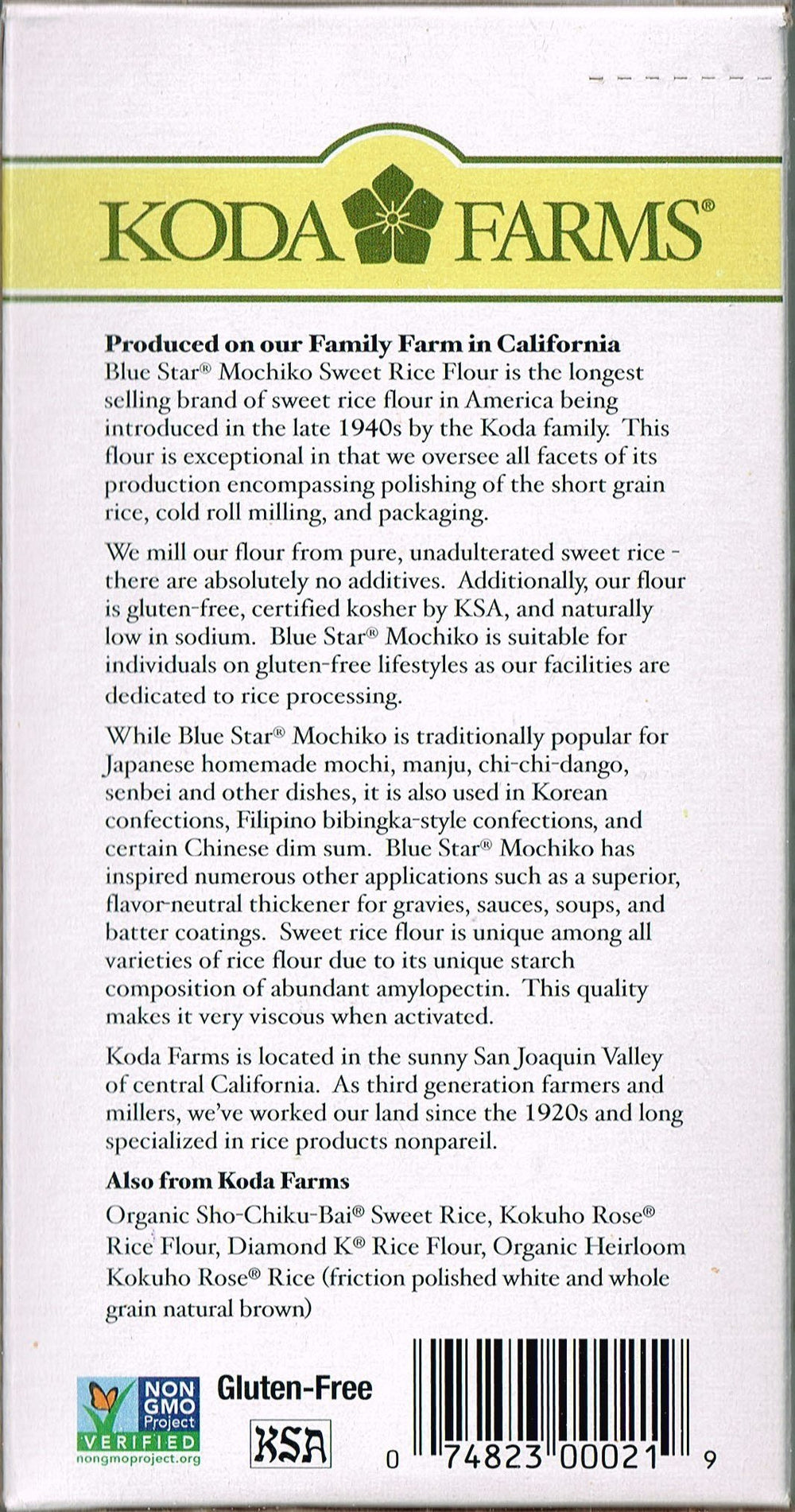 Koda Farms mochiko close-up of fine texture ensures smooth doughs