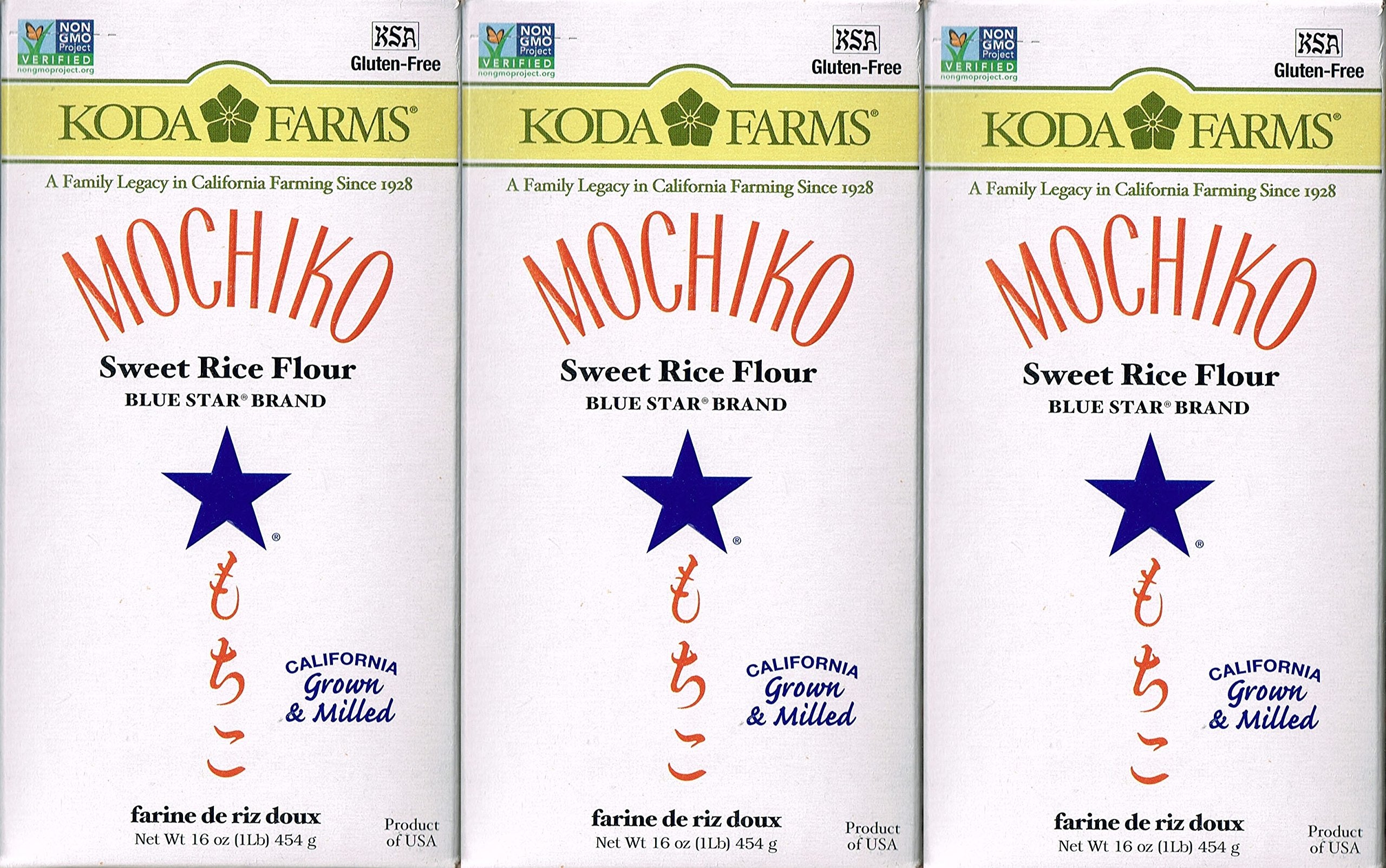 Koda Farms mochiko front packaging showing quantity and benefits
