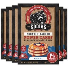 Kodiak Cakes front packaging showing blueberry mix and clear branding for easy recognition