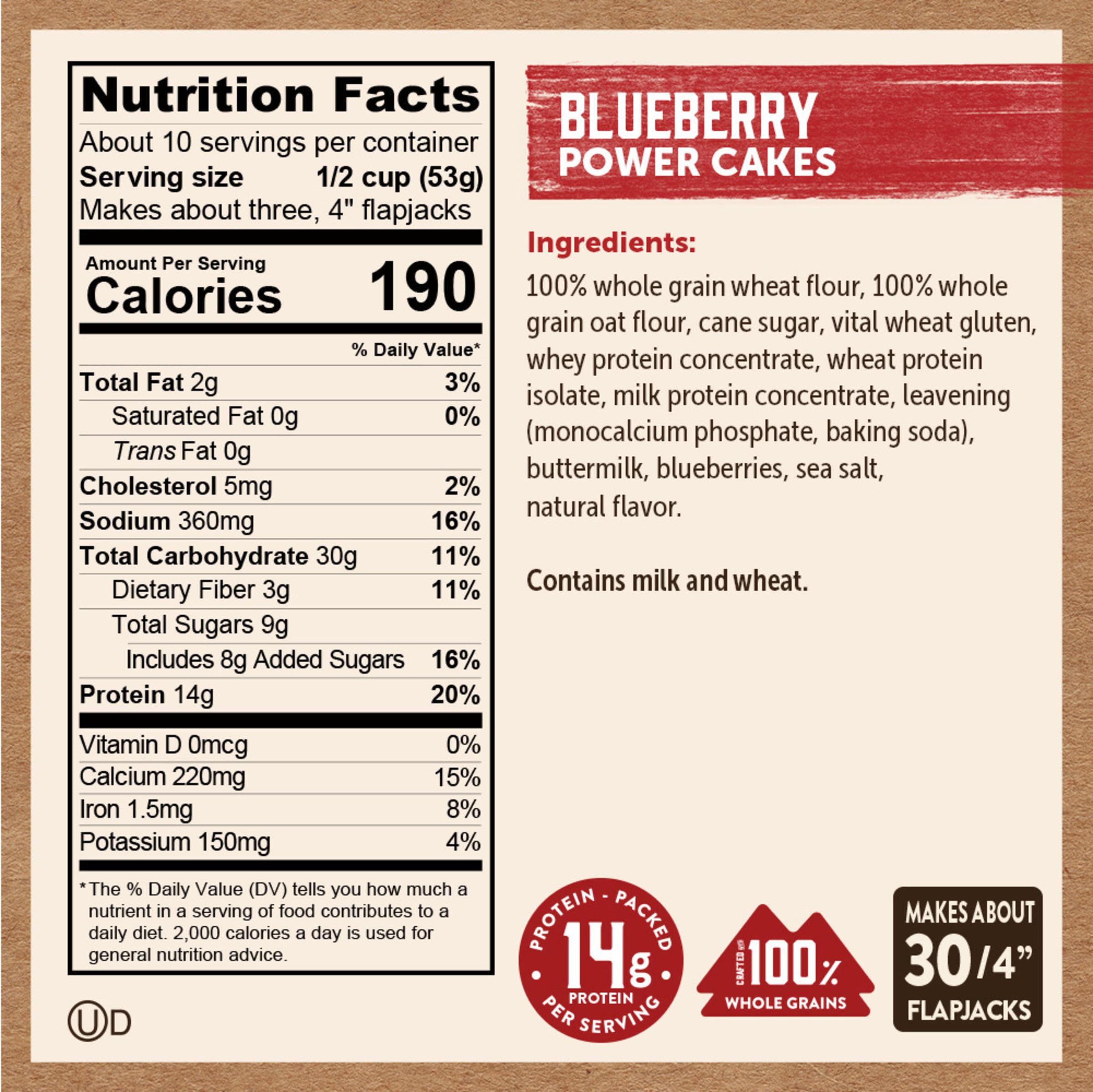 Kodiak Cakes six-pack layout showing each 18 oz box and family-sized convenience