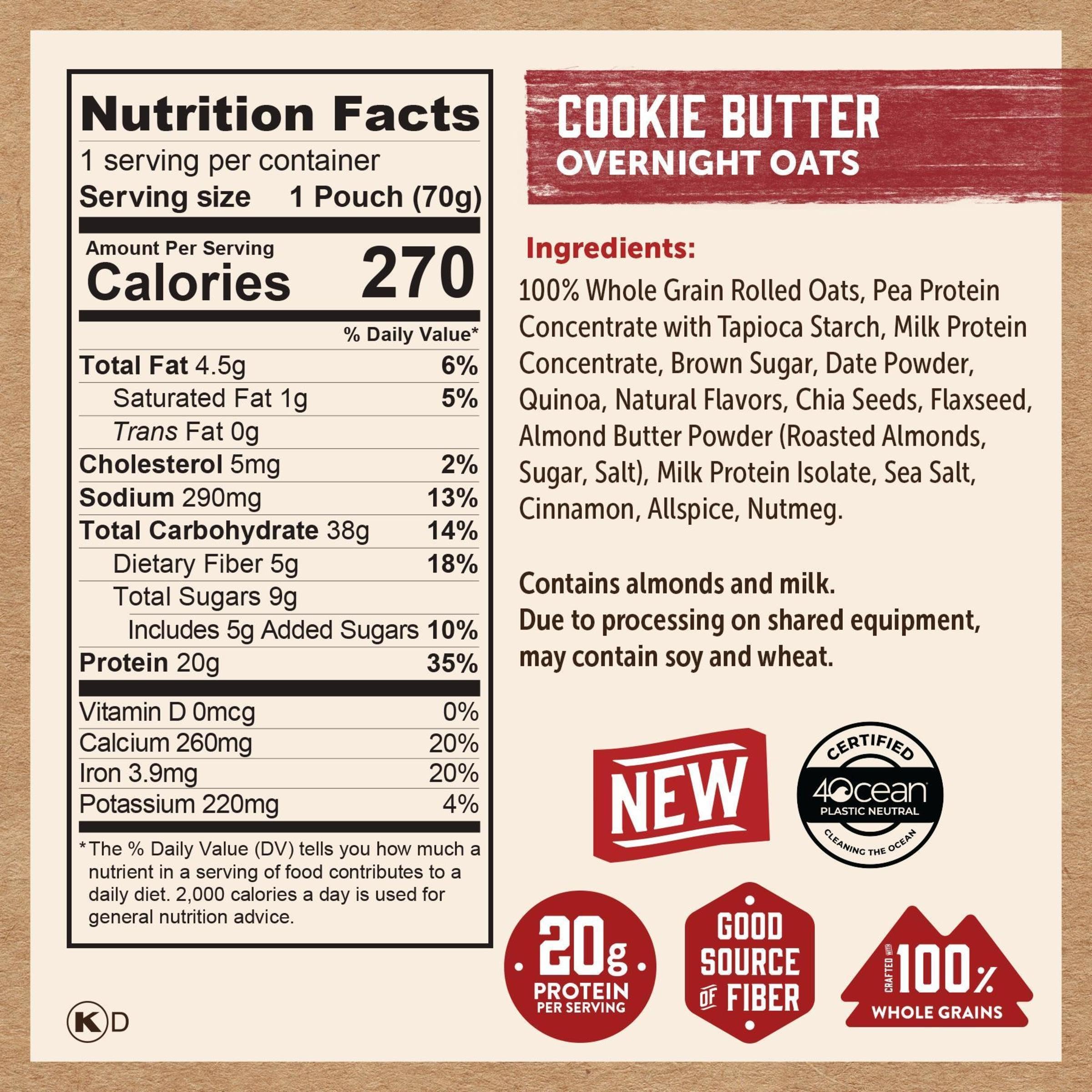 Kodiak Cakes breakfast pouch inside backpack showing on-the-go meal convenience