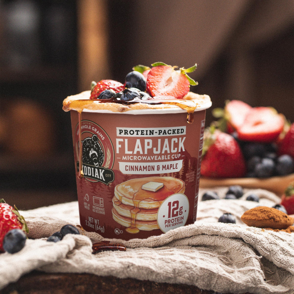 Kodiak Cakes served on a breakfast table showing satisfying whole-grain meal