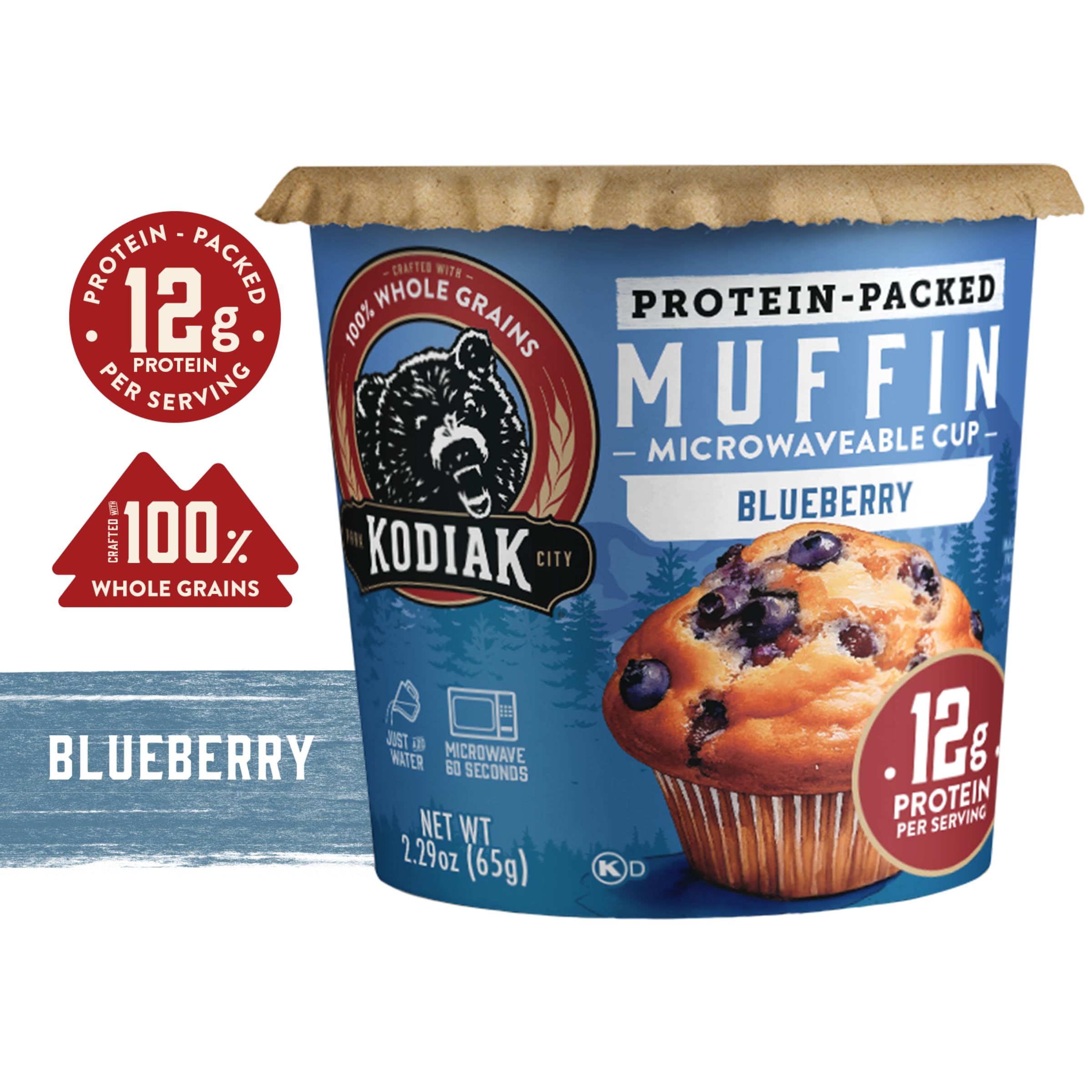 Kodiak Cakes close-up of muffin texture highlighting whole-grain crumb and heartiness