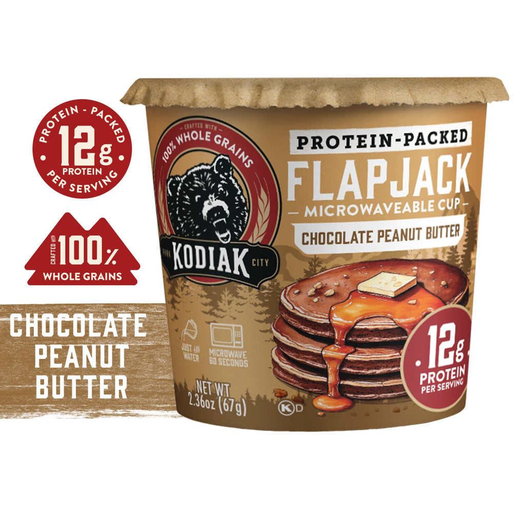 Kodiak Cakes plated stack of pancakes demonstrating hearty whole-grain texture