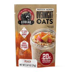 Kodiak Cakes close-up of oat texture with chia seeds and quinoa for hearty mouthfeel
