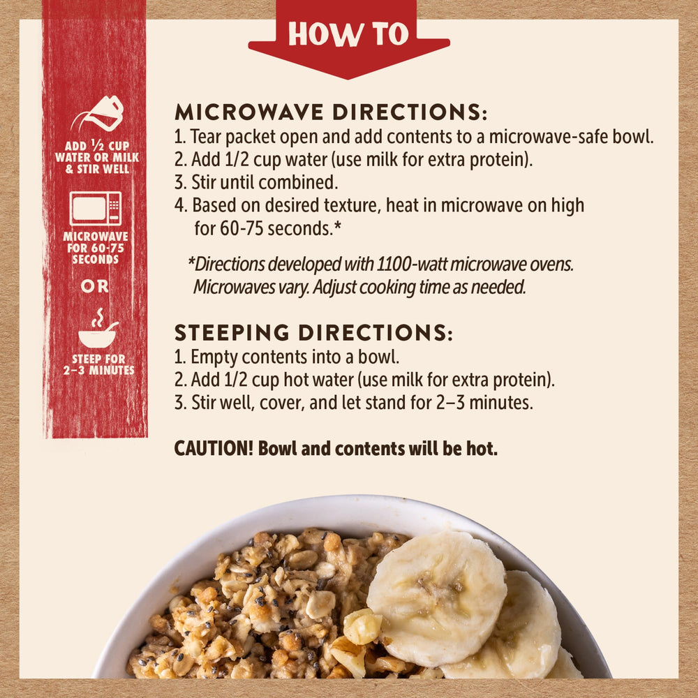 Kodiak Cakes Peak mix with oats, walnuts, and chia seeds texture