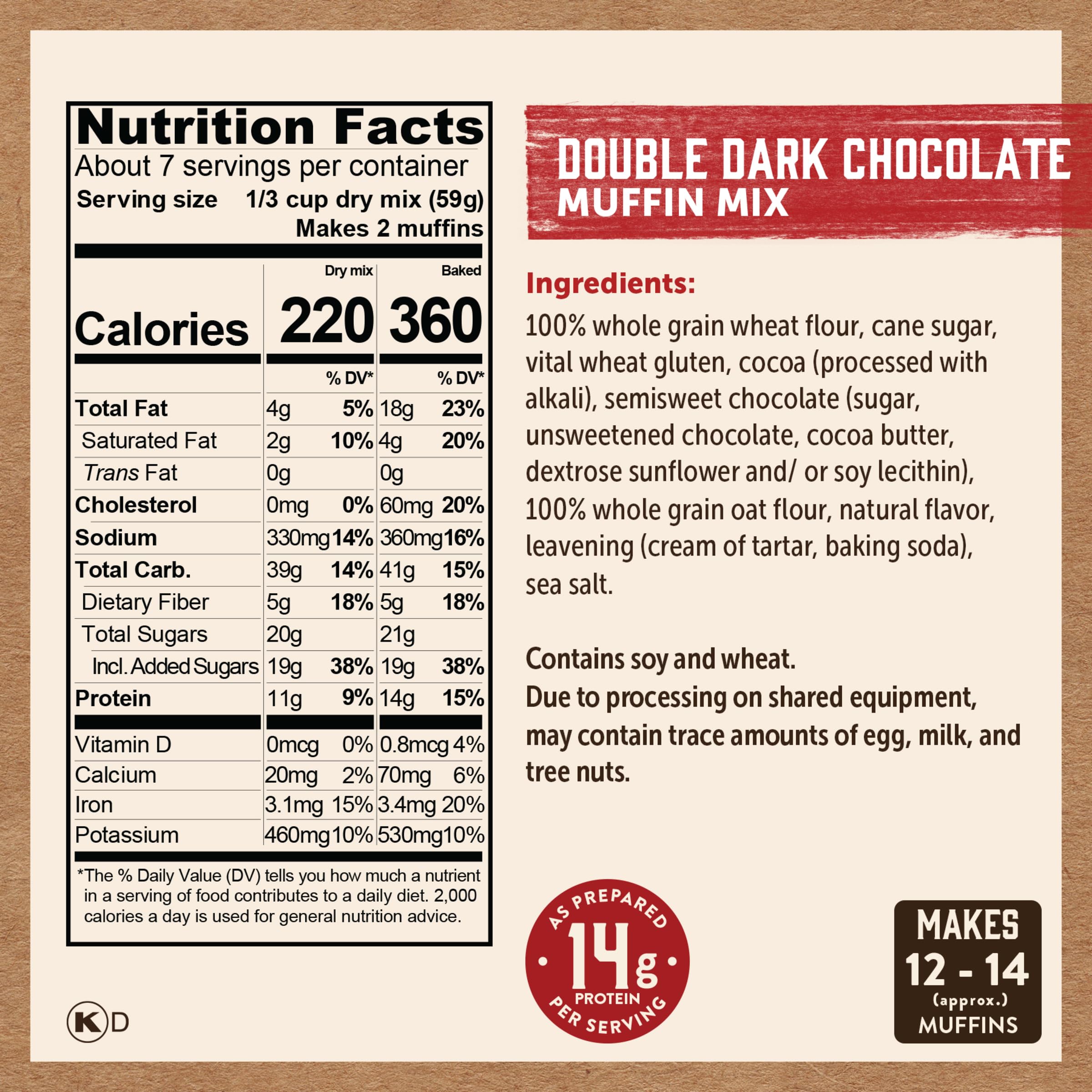 Kodiak Cakes recycled box label detail emphasizing sustainable packaging benefits