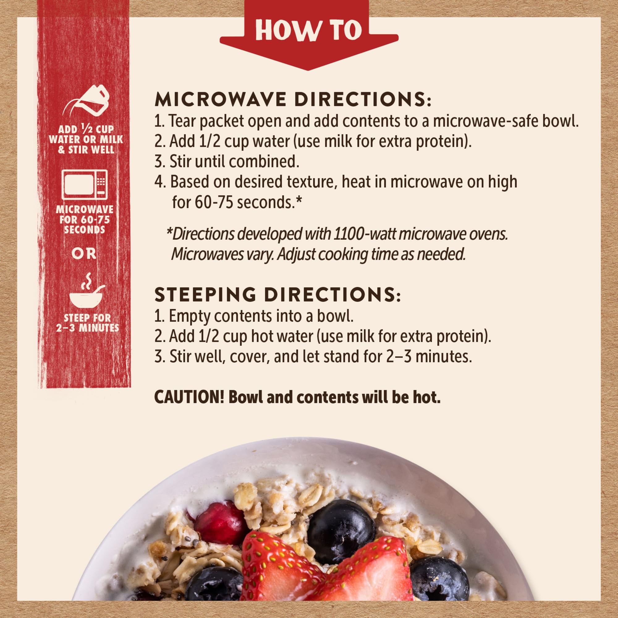 Kodiak Cakes prepared oatmeal in bowl ready to eat, comforting breakfast benefit