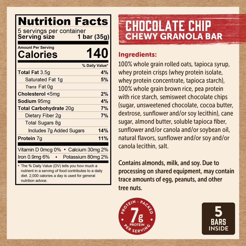 Kodiak Cakes bar served with fruit illustrating balanced snack