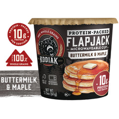 Kodiak Cakes opened single-serve cup with dry mix ready to add water