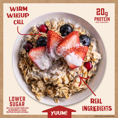 Kodiak Cakes close-up of whole oats and berry pieces showing hearty texture