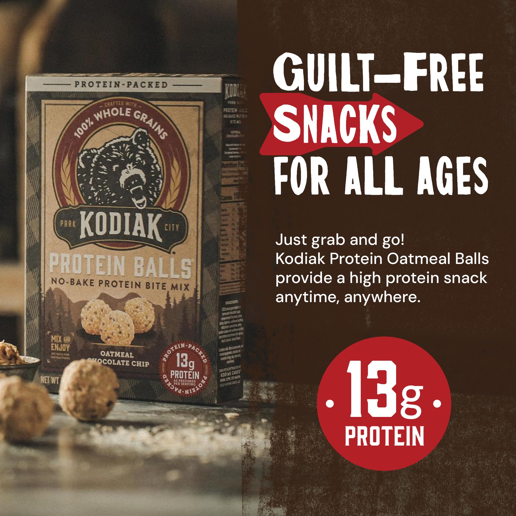 Kodiak Cakes dry mix close-up highlighting whole-grain oats and texture benefits