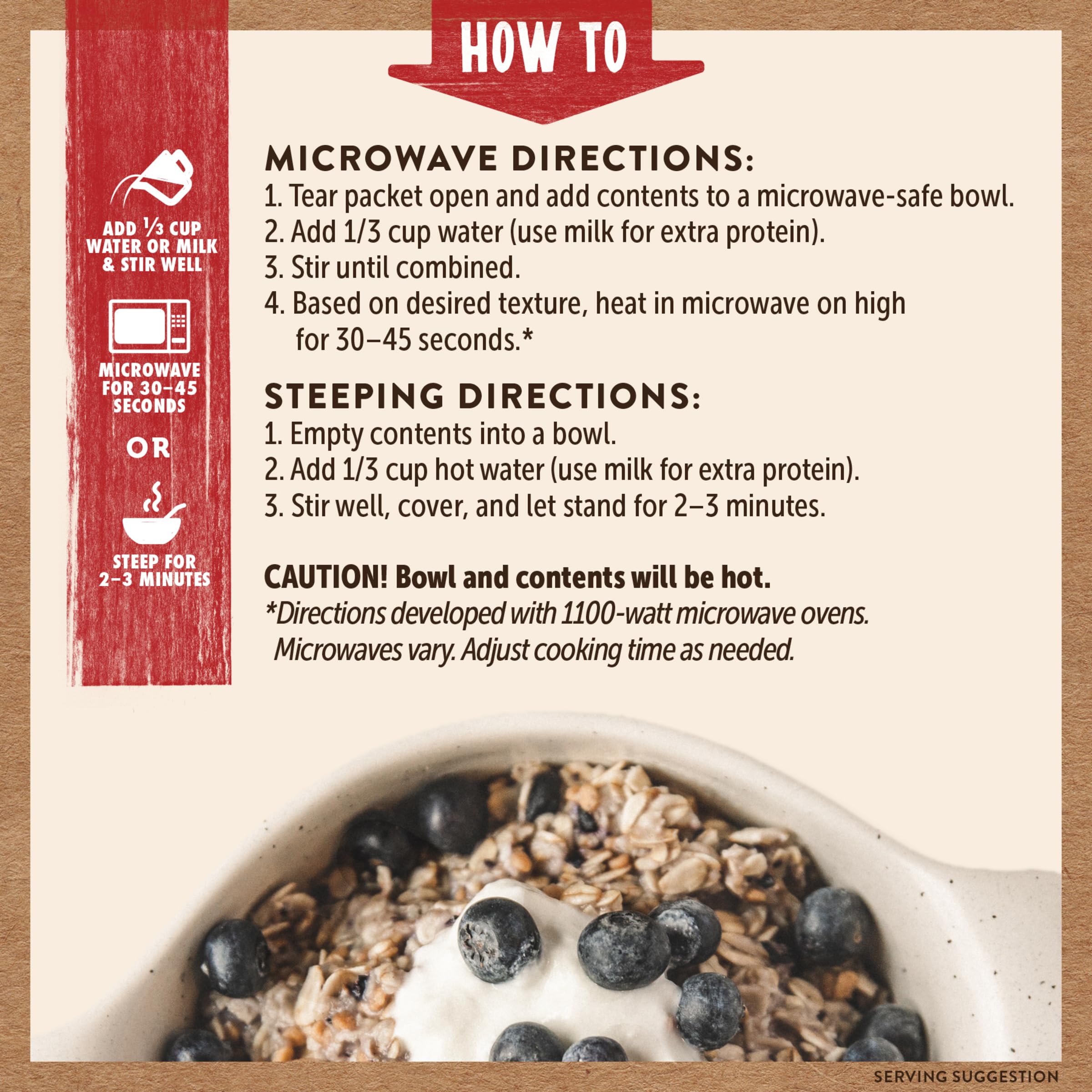 Hand holding Kodiak Cakes packet to show size and portability, useful for travel