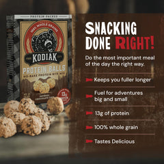 Hand rolling Kodiak Cakes mix demonstrating easy preparation and quick assembly