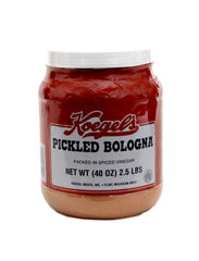 Koegel's jar front view showing label and 40-ounce size, highlights easy storage