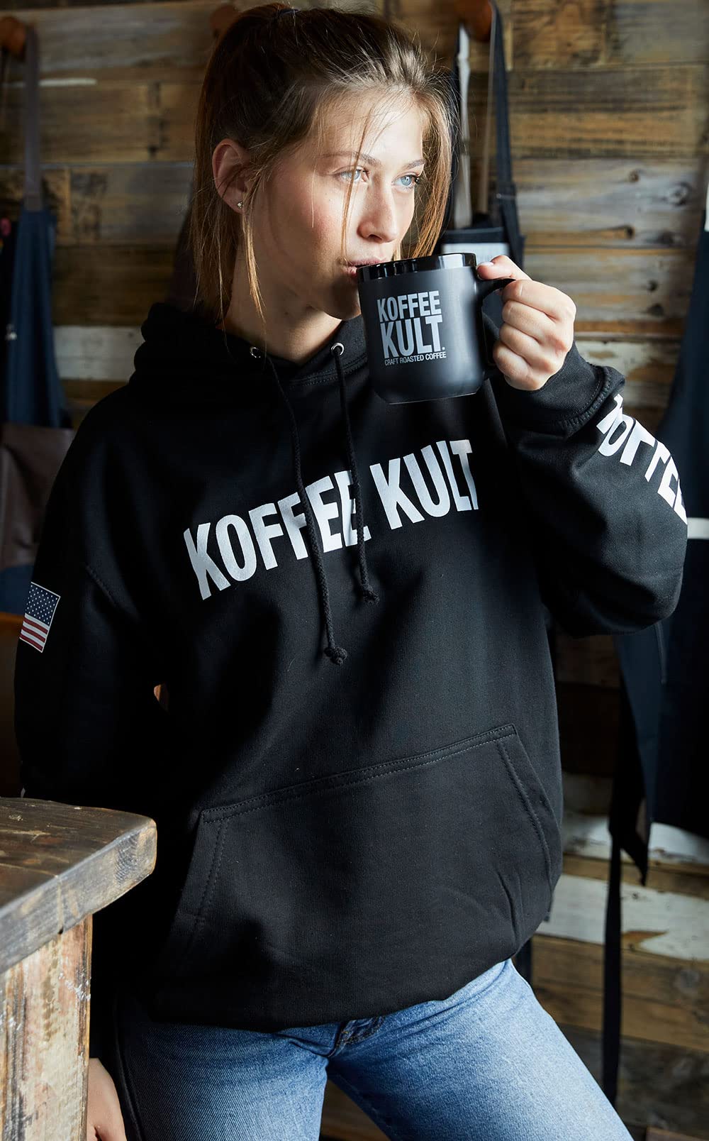 Koffee Kult open bag with beans emphasizing freshness and no surface oil