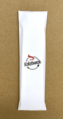 KOKOBUNCH size comparison beside a hand, demonstrates portable 5.5oz bag convenience