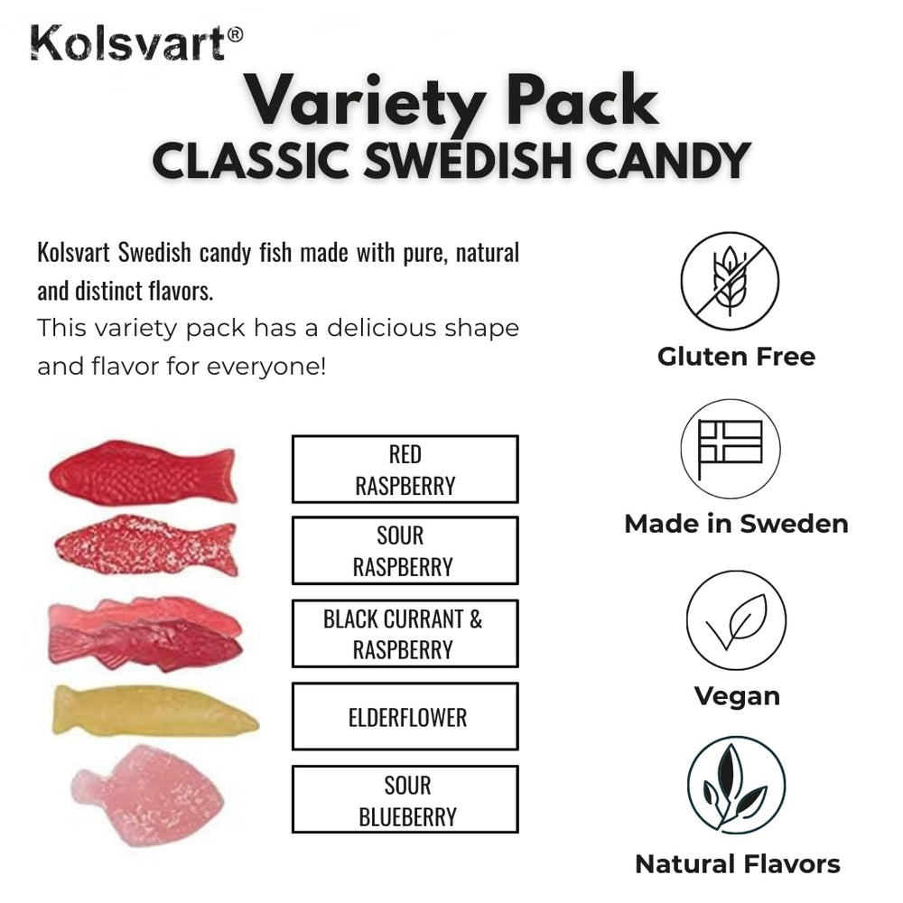 Kolsvart bag close-up label highlighting flavor and vegan benefit