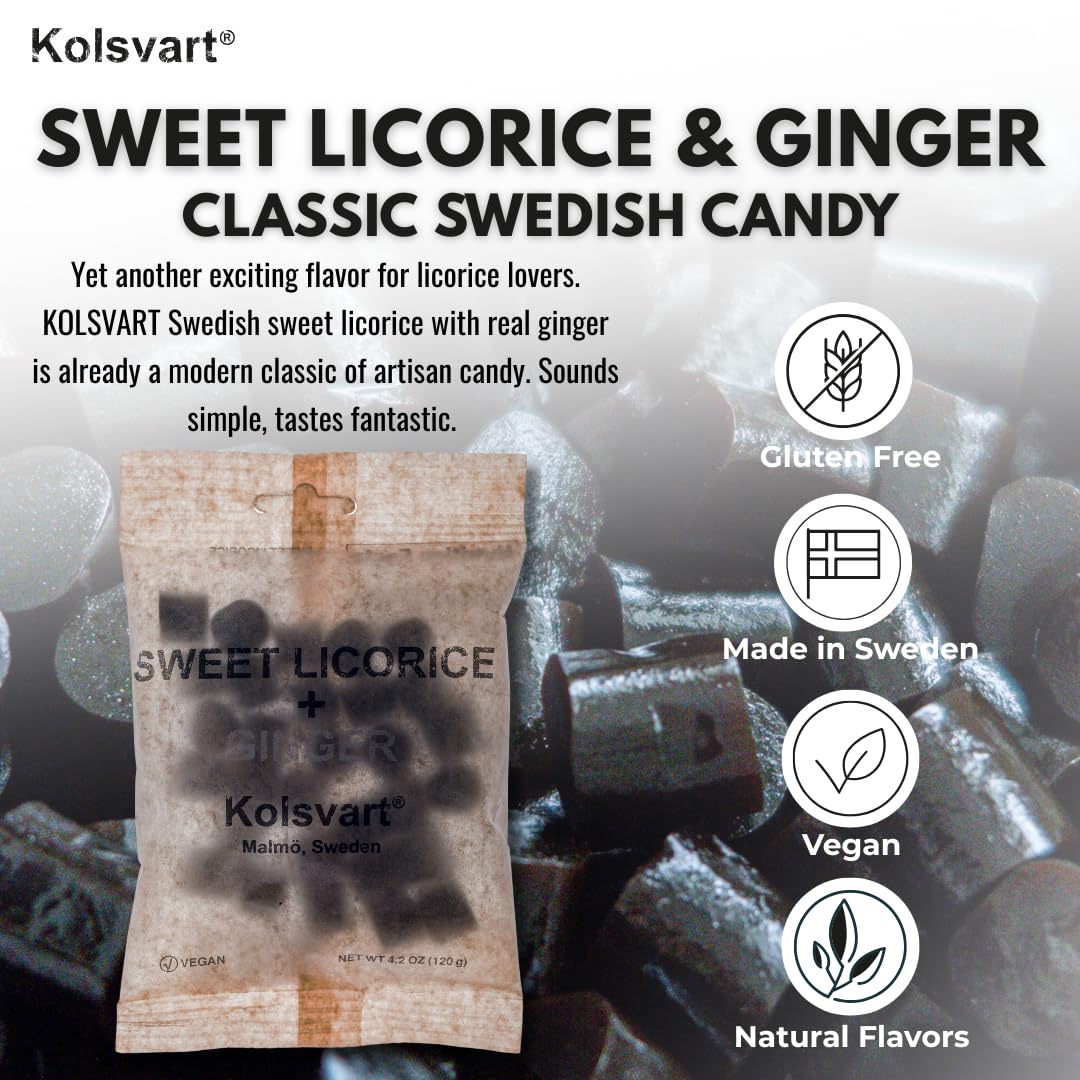 kolsvart close-up of chewy licorice texture highlighting soft bite and flavor appeal
