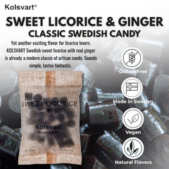 kolsvart close-up of chewy licorice texture highlighting soft bite and flavor appeal