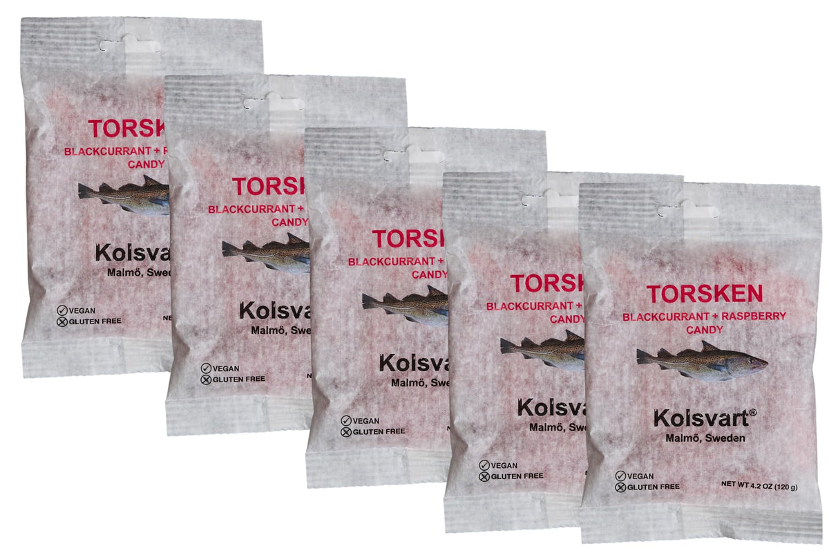 Kolsvart front packaging showing blackcurrant raspberry flavor and clear benefit of clean ingredients