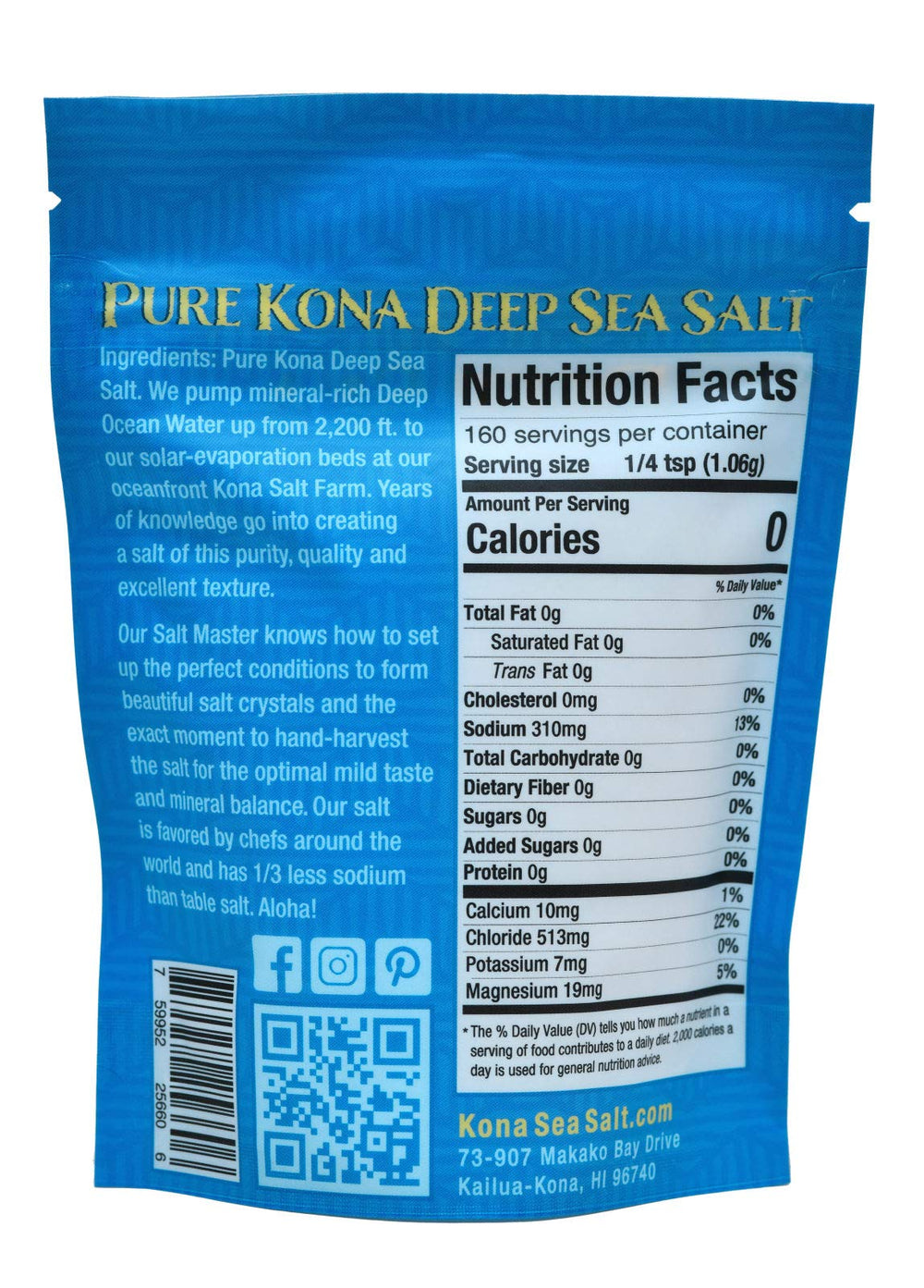 Kona Sea Salt crystal close-up displaying texture and purity for consistent seasoning benefit