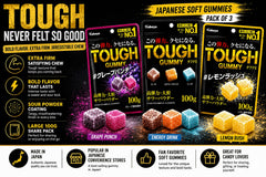 Konbini Japan close-up of gummy texture highlighting firm chew and long-lasting flavor