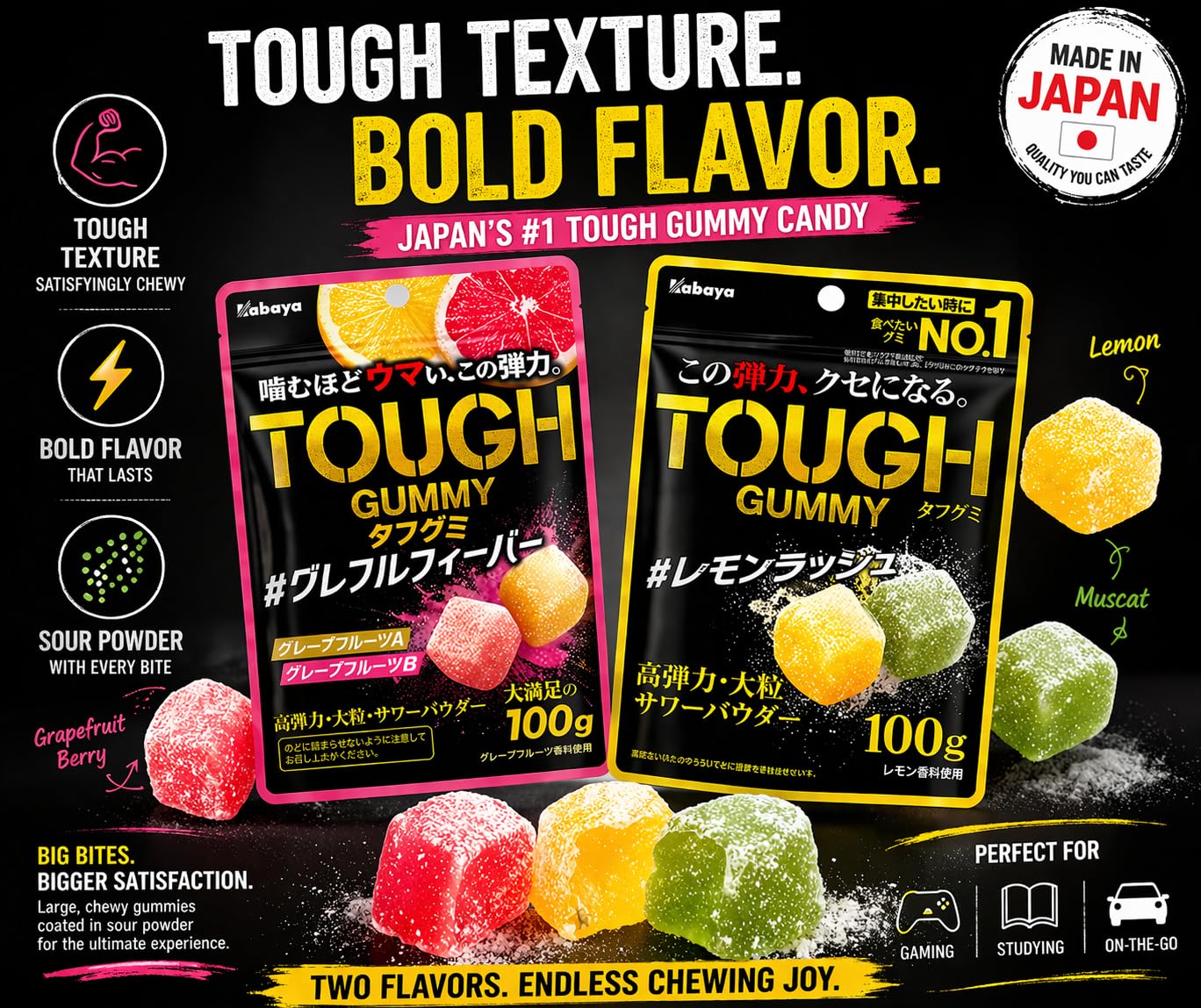 KONBINI JAPAN gummies in hand to show scale and generous cube portions