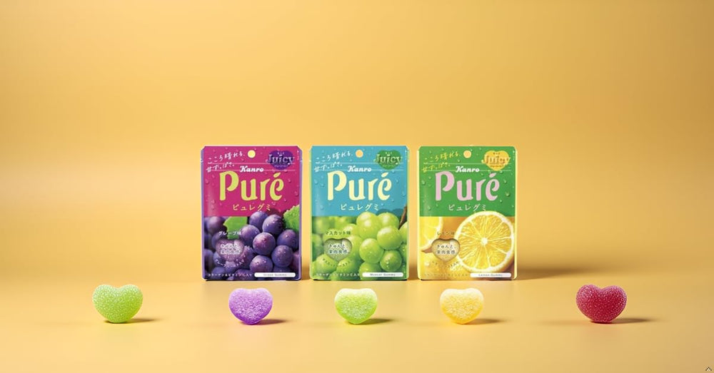 KONBINI JAPAN person eating gummy demonstrating enjoyable taste benefit