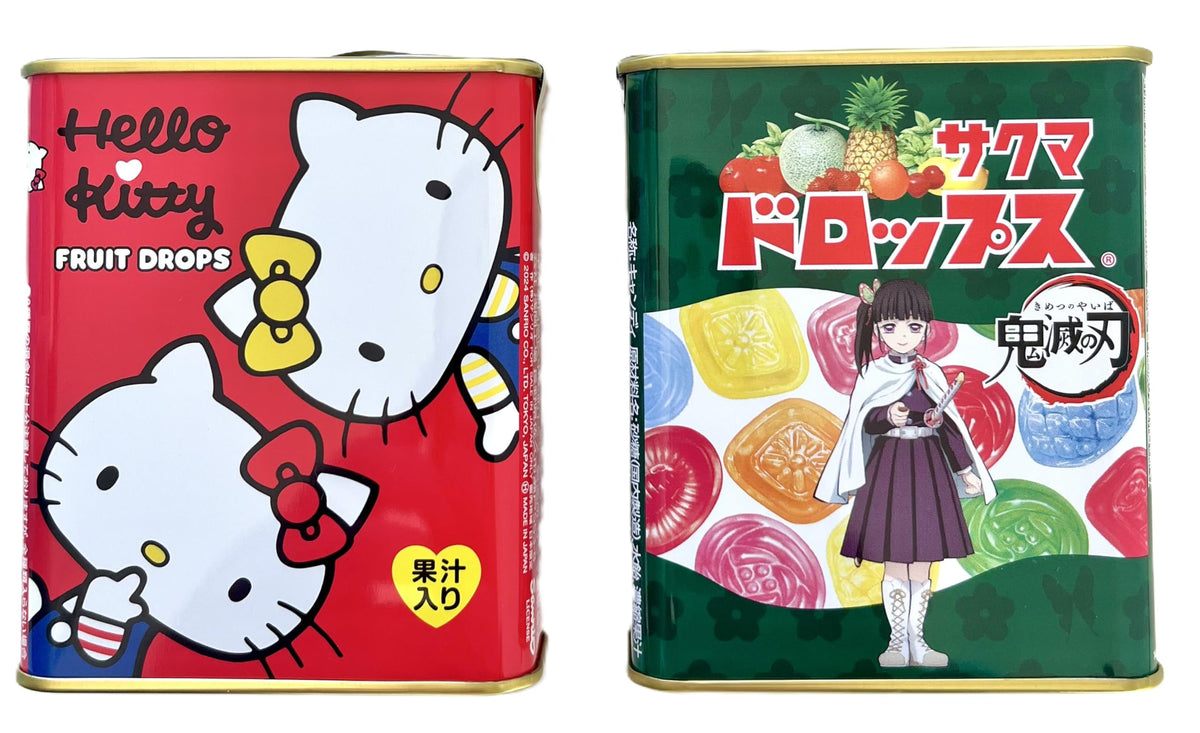 Konbini Japan Sakuma front packaging showing colorful collectible tins and branding