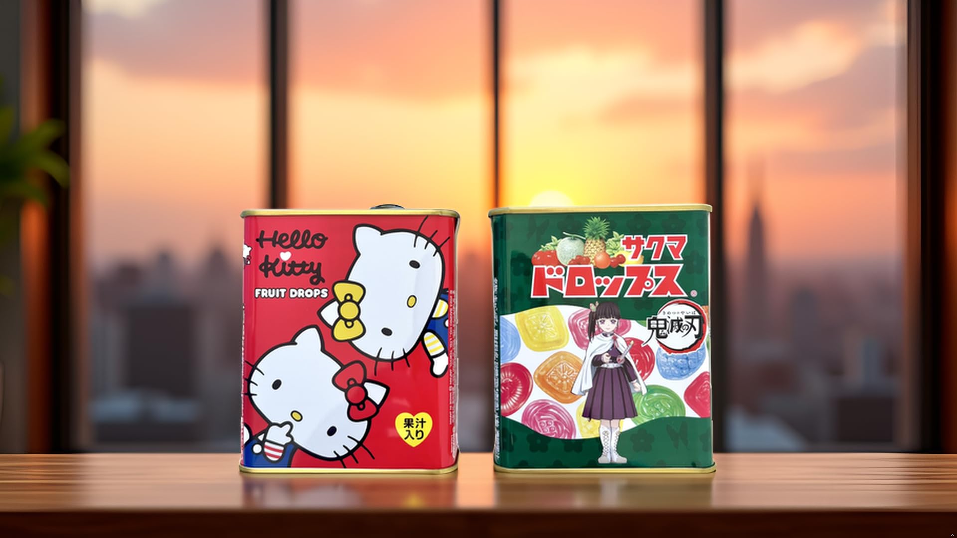 Konbini Japan Sakuma tins in a gift basket presenting an easy gifting option
