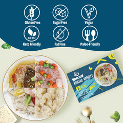 KONJOY close-up spaghetti texture absorbing sauce for satisfaction