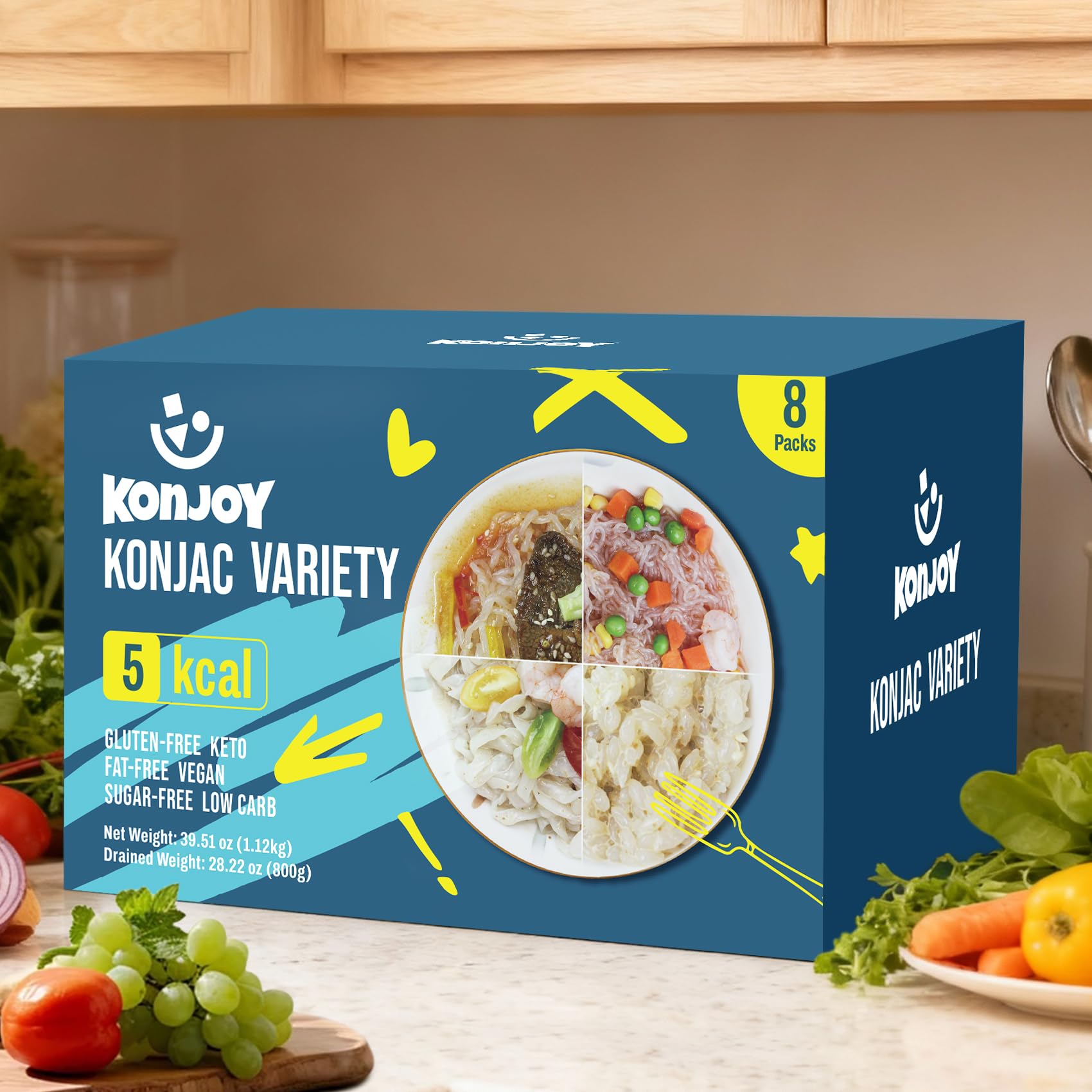 KONJOY rice shirataki in stir-fry showing low-carb rice alternative