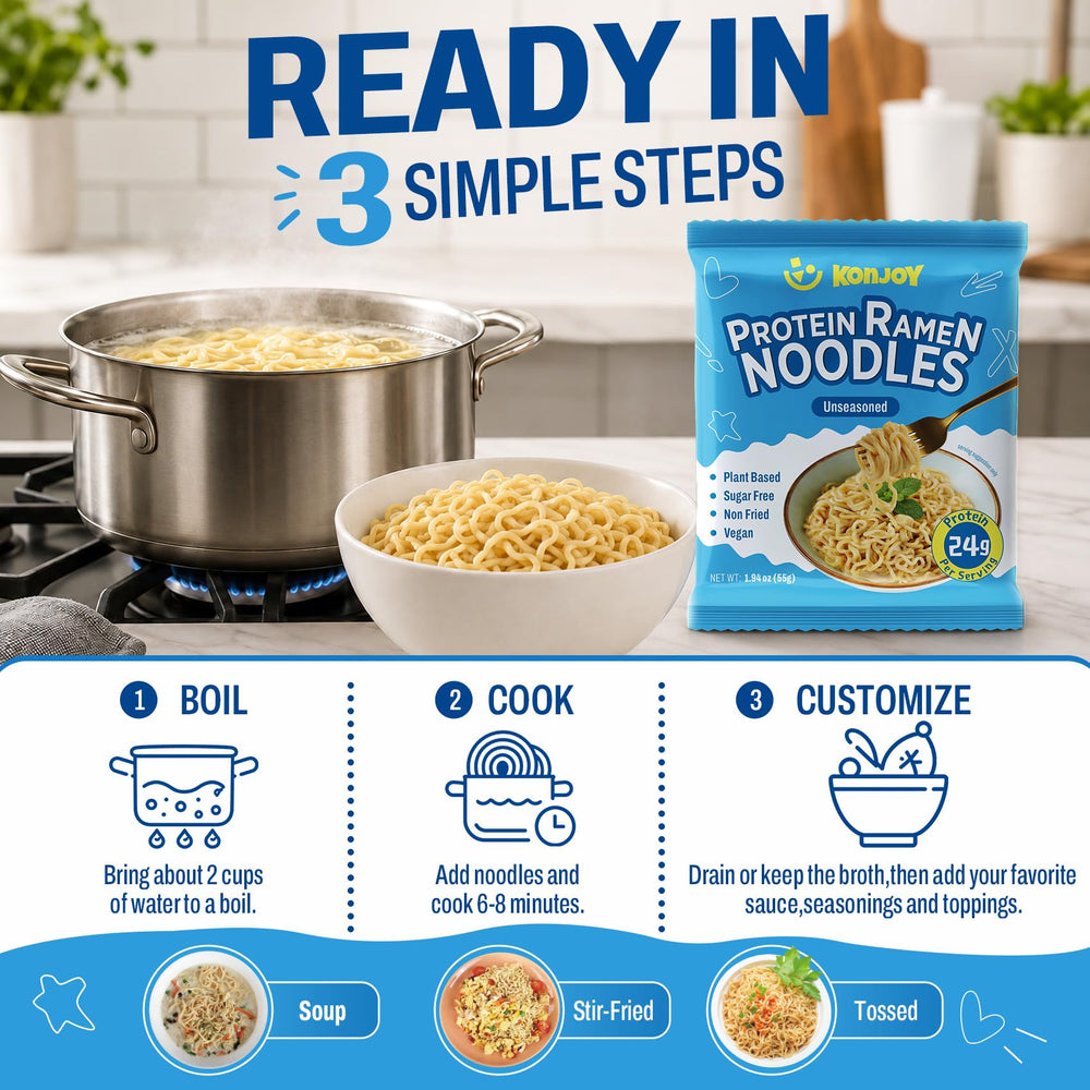 KONJOY pack beside hand for size comparison and portable pantry benefit