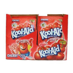 Product Of Kool-Aid front packaging showing cherry packets and quick-mix benefit