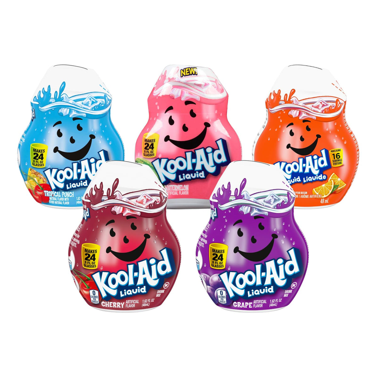 Kool-Aid front packaging showing five flavors and quick grab convenience