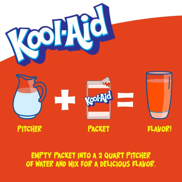 Glass of Kool‑Aid orange over ice demonstrating refreshing, chilled serving option