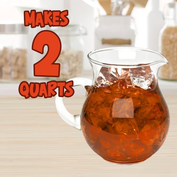 Two‑quart pitcher of Kool‑Aid orange drink made from one packet, ready to serve