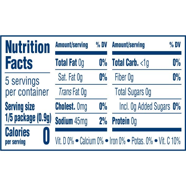Product label close-up showing Kool-Aid Peach Mango caffeine-free details