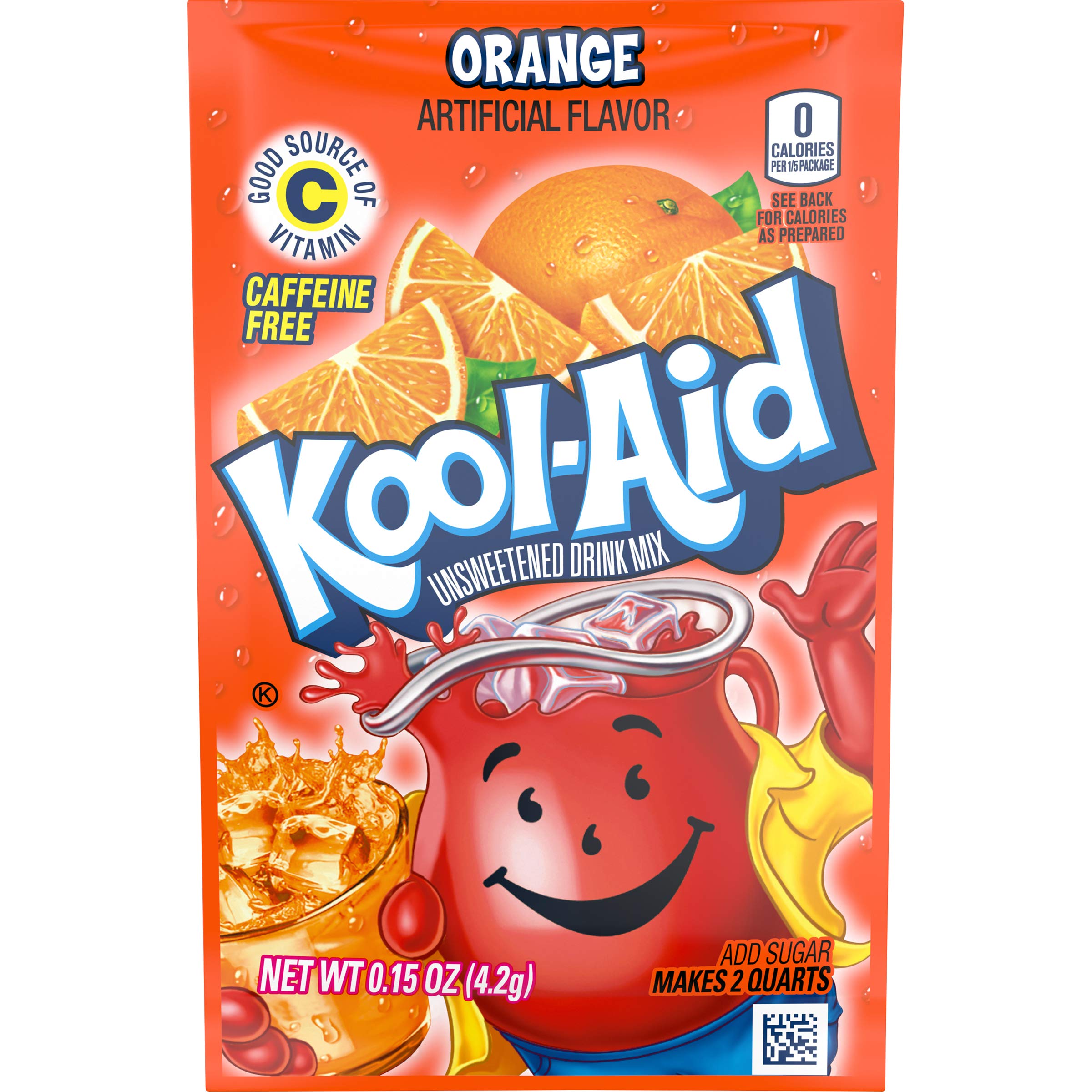 Kool-Aid packets next to ruler for scale, brand clear portion sizing