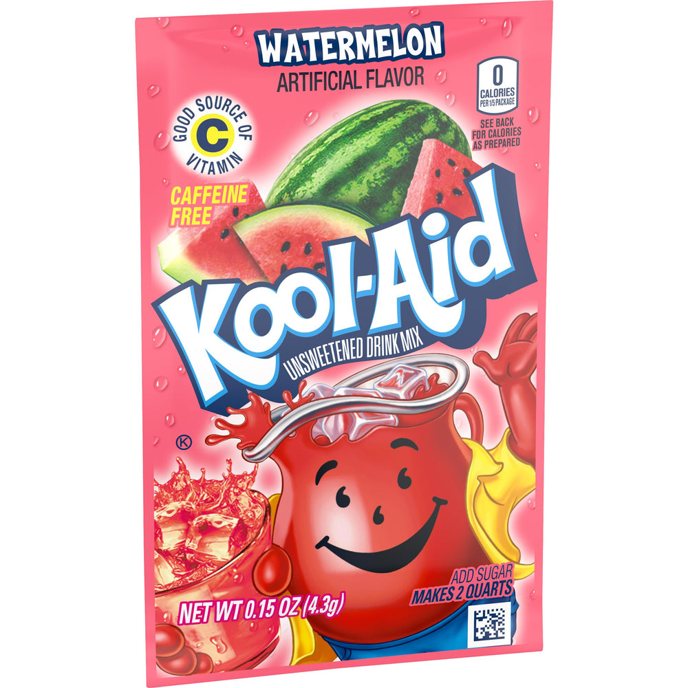 Kool-Aid opened box of watermelon packets for quick storage and access