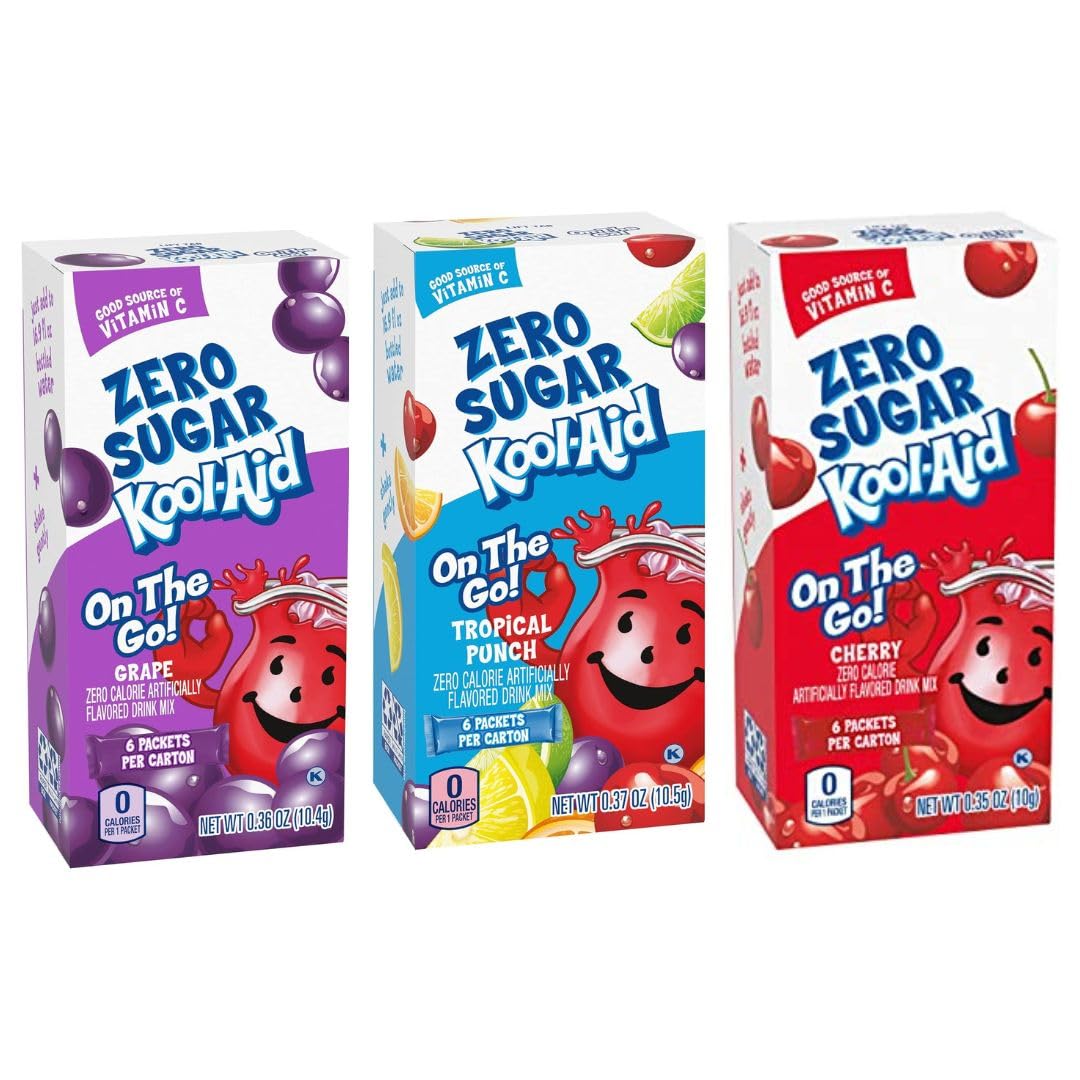 Kool-Aid front box showing variety pack and convenient zero-sugar benefit