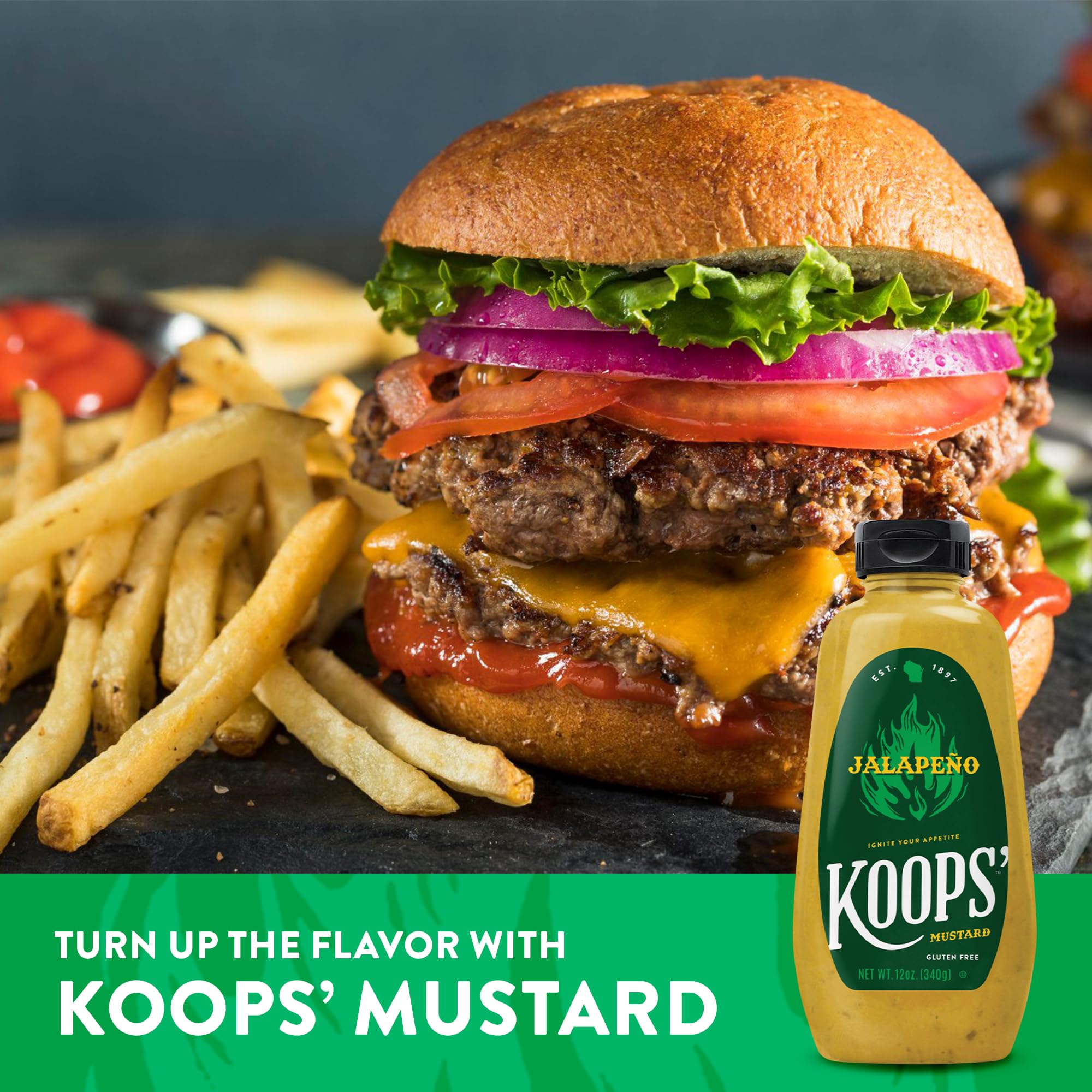 KOOPS' mustard served with tacos showing peppery lift for Tex-Mex dishes benefit