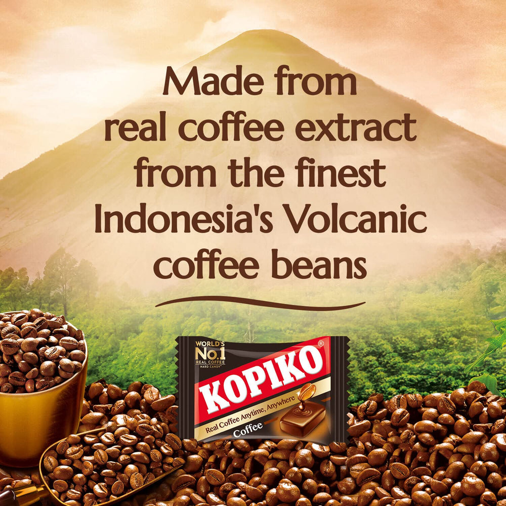 Kopiko candy held in hand to show size and portable energy boost