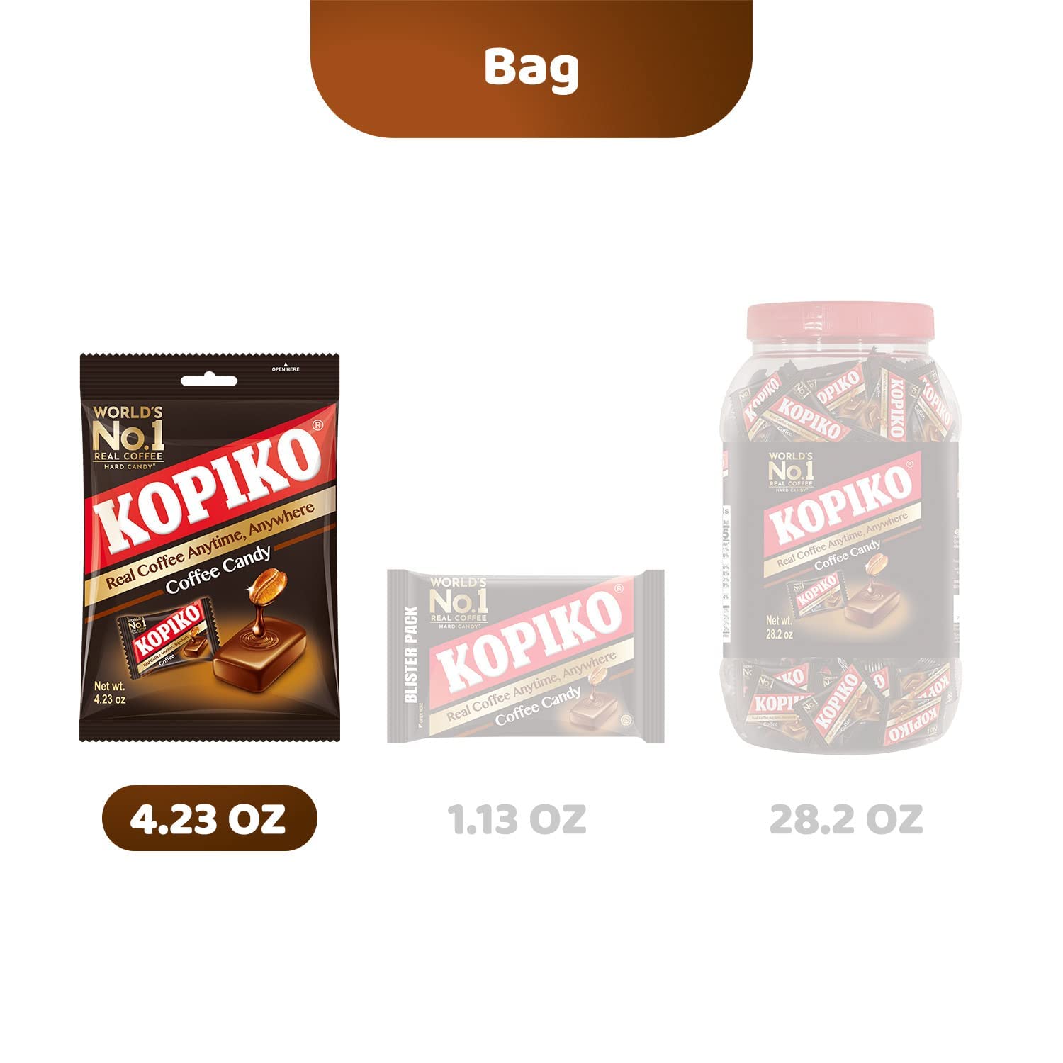 kopiko close-up of candy surface highlighting glossy texture and rich color