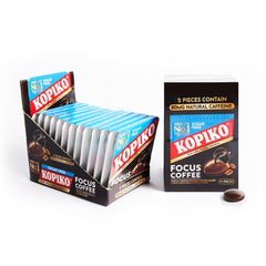 Kopiko Focus front packaging showing compact 12-pack for convenience
