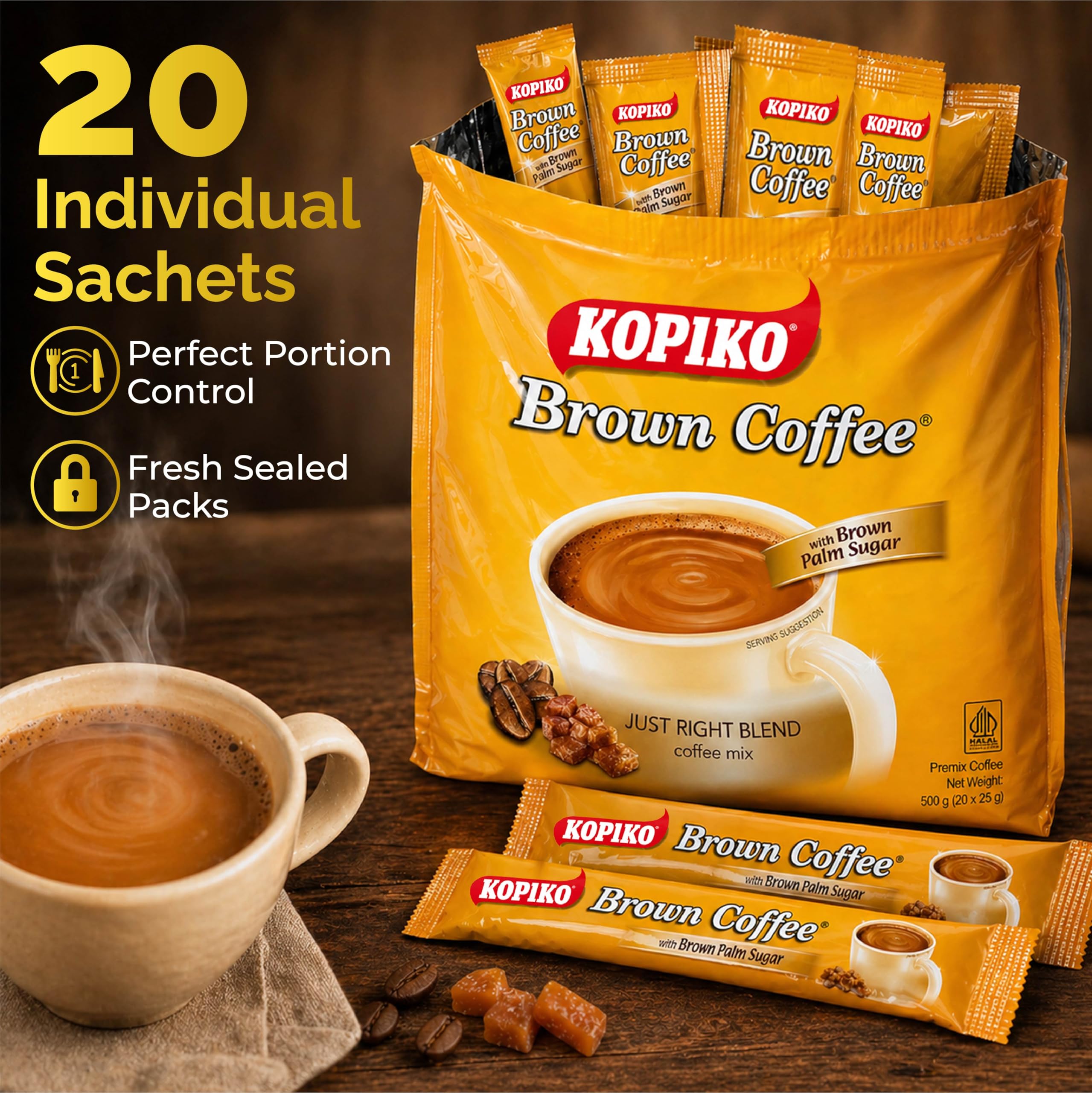 Kopiko cup on desk in office setting for convenient coffee breaks