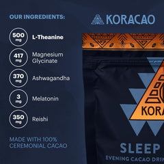 KORACAO close-up spoon of powder showing fine ceremonial cacao texture